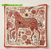 Hermes Red Folk Art Horse Flannel Throw Blanket IMG_5260